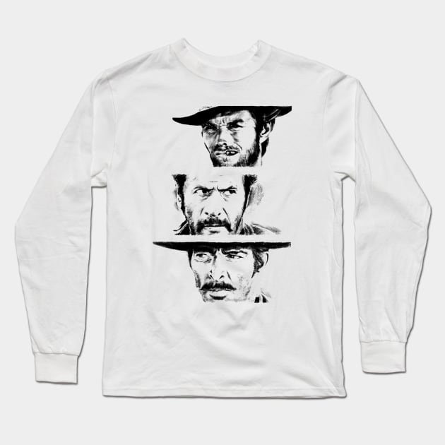 The Good, The Bad, And The Ugly // Vintage Style Design Long Sleeve T-Shirt by Indanafebry